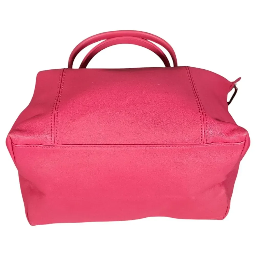 Longchamp Le Pliage Cuir 2-Way Leather Tote Shoulder Bag Pink - Picture 12 of 16